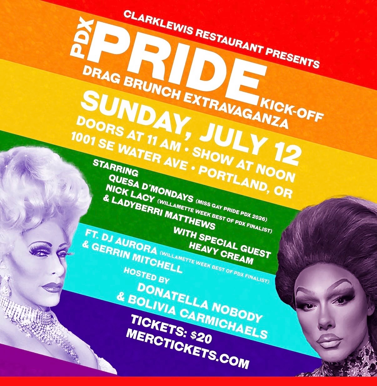 PDX Pride Kick-Off Drag Brunch Extravaganza cover