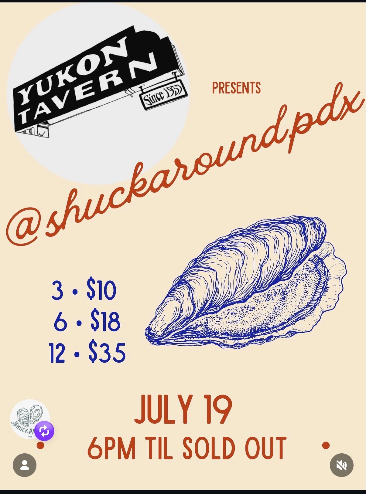 Shuck Around PDX at Yukon Tavern cover