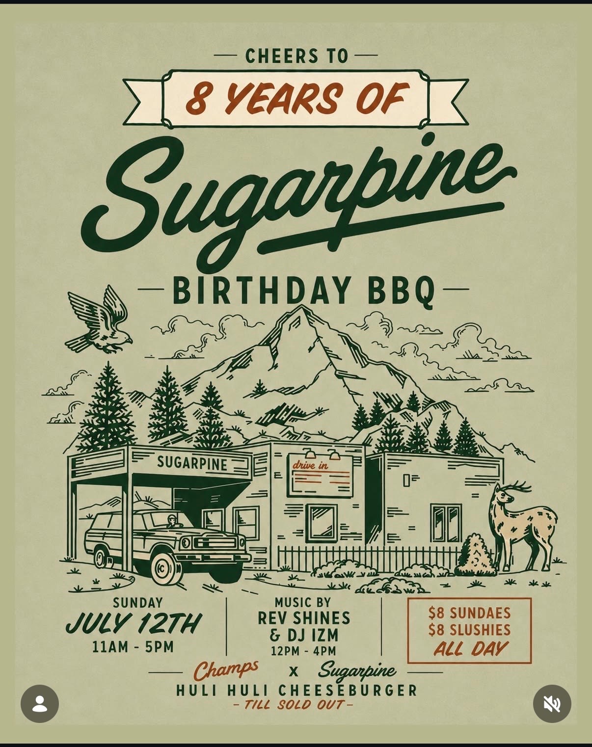 Sugarpine 8th Birthday BBQ cover