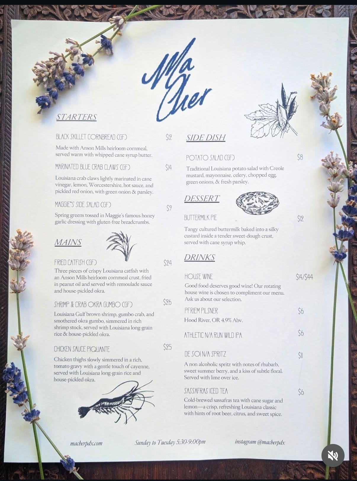 Ma Cher PDX Weekly Residency at Cafe Olli cover