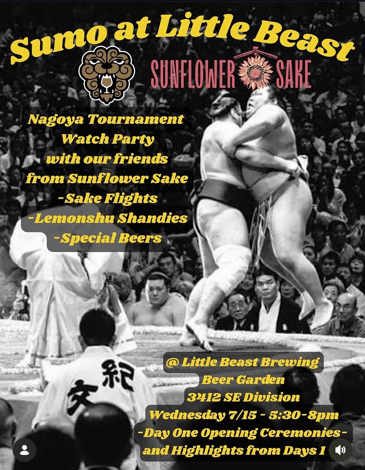 Sumo at Little Beast – Nagoya Tournament Watch Party cover