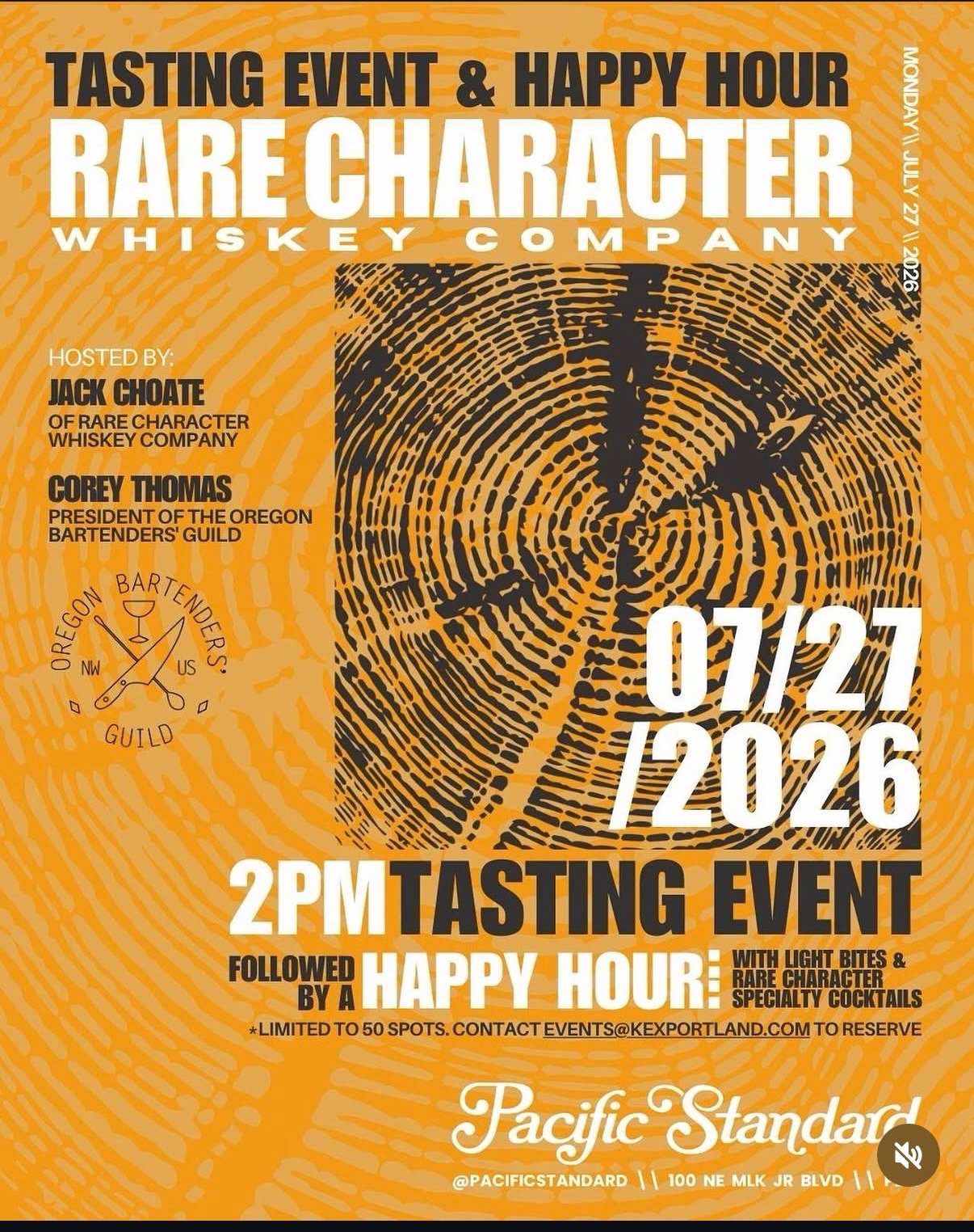 Rare Character Whiskey Tasting Event & Happy Hour cover