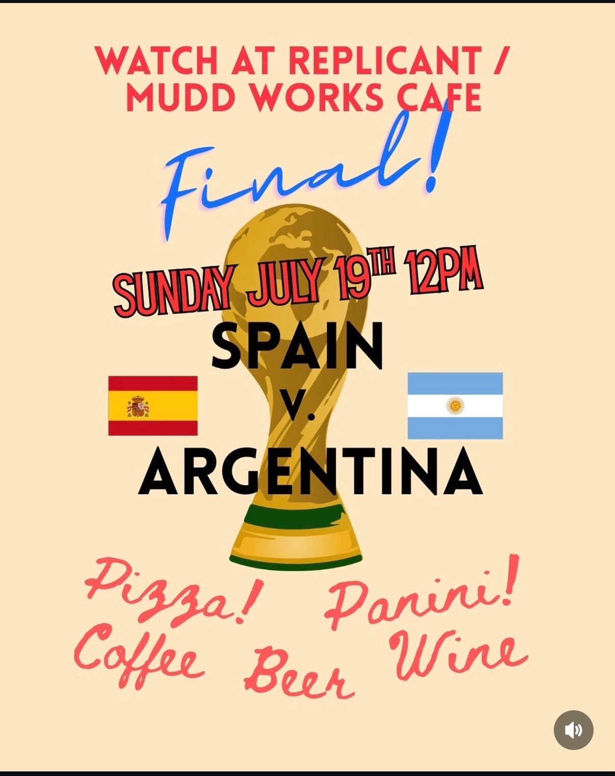 World Cup Final Watch Party: Spain vs. Argentina cover