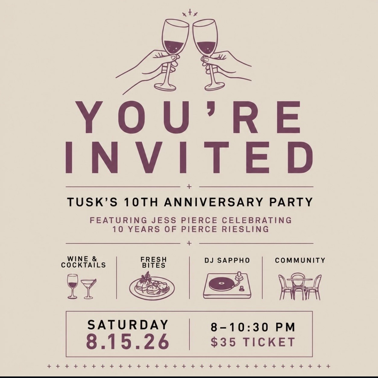 Tusk's 10th Anniversary Party cover