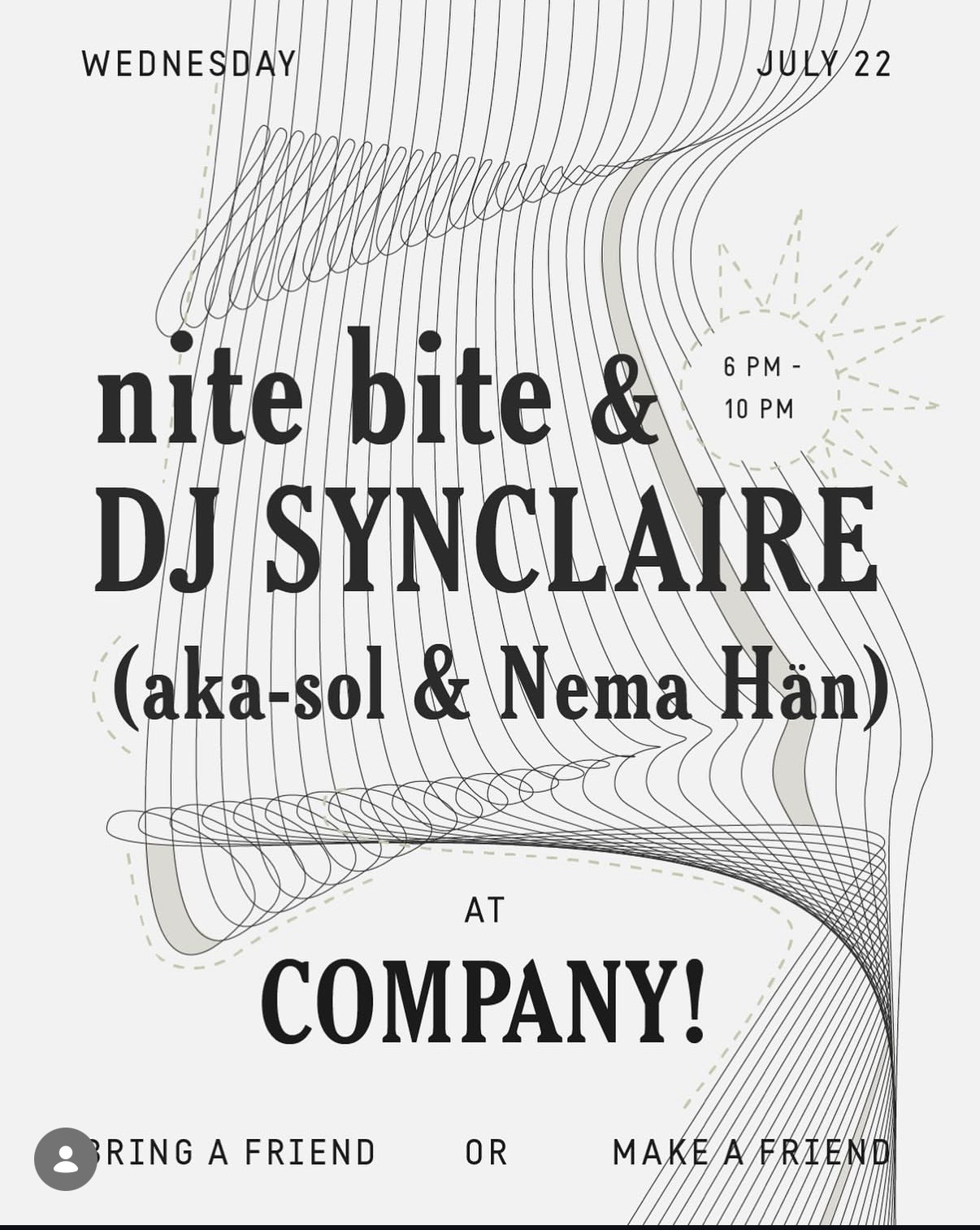 nite bite & DJ SYNCLAIRE at Company! cover