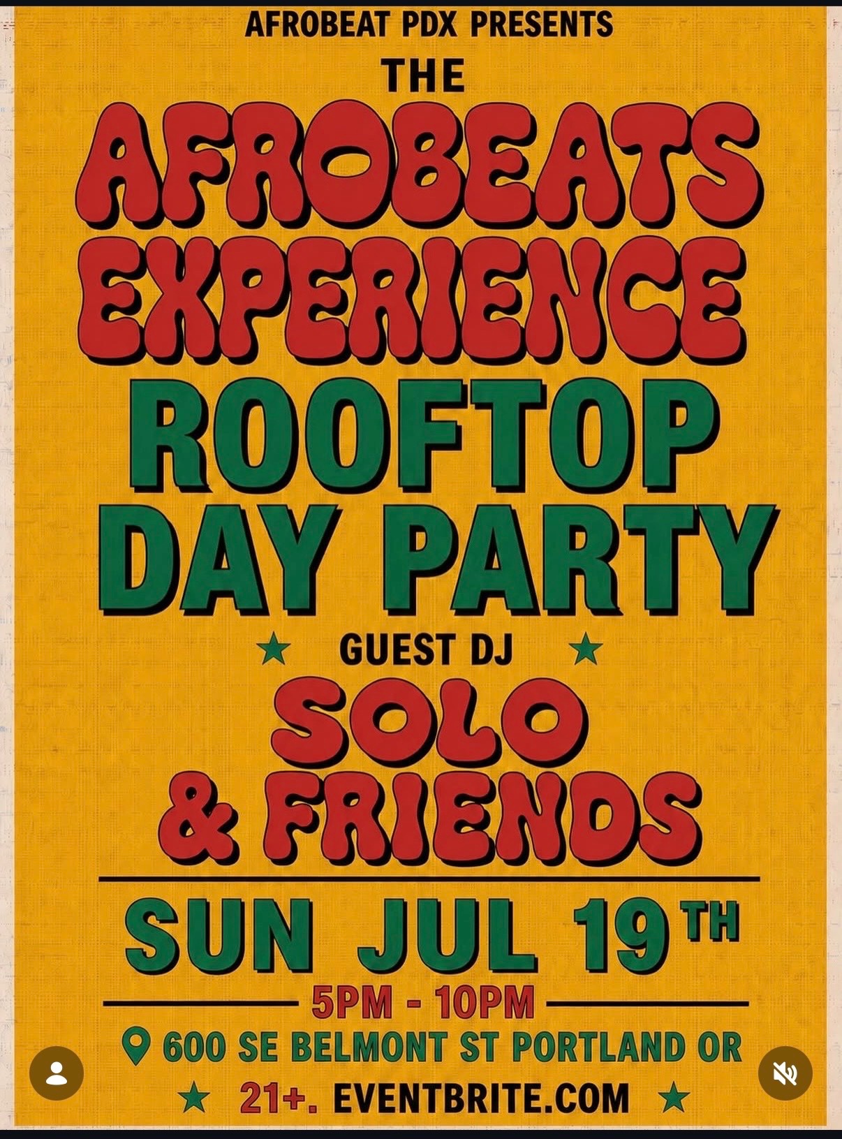 The Afrobeats Experience Rooftop Day Party cover
