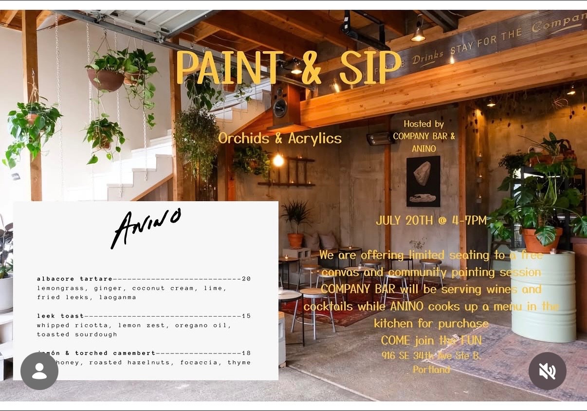 Paint & Sip – Orchids & Acrylics x Company Bar x Anino cover