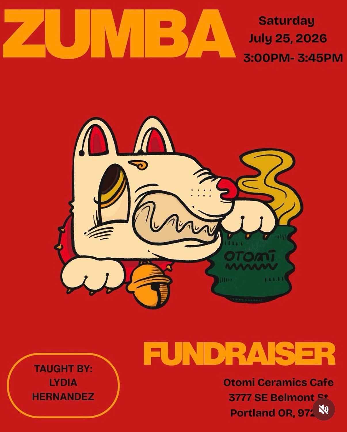 Zumba Fundraiser at Otomi Ceramics Cafe cover