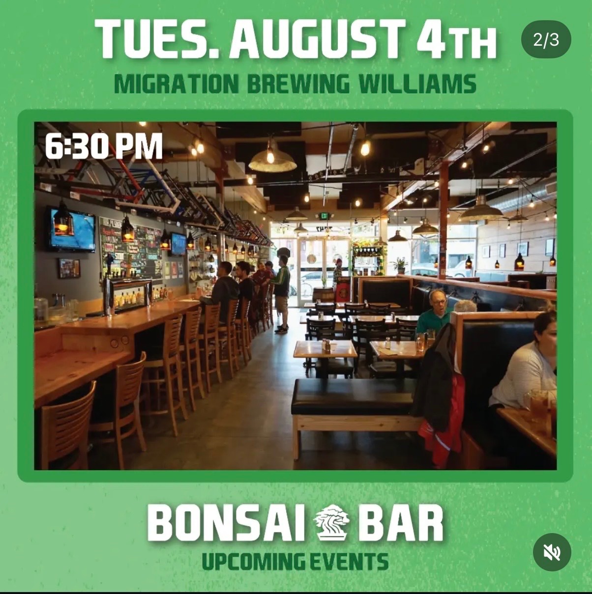 Bonsai Bar Workshop at Migration Brewing – Williams cover