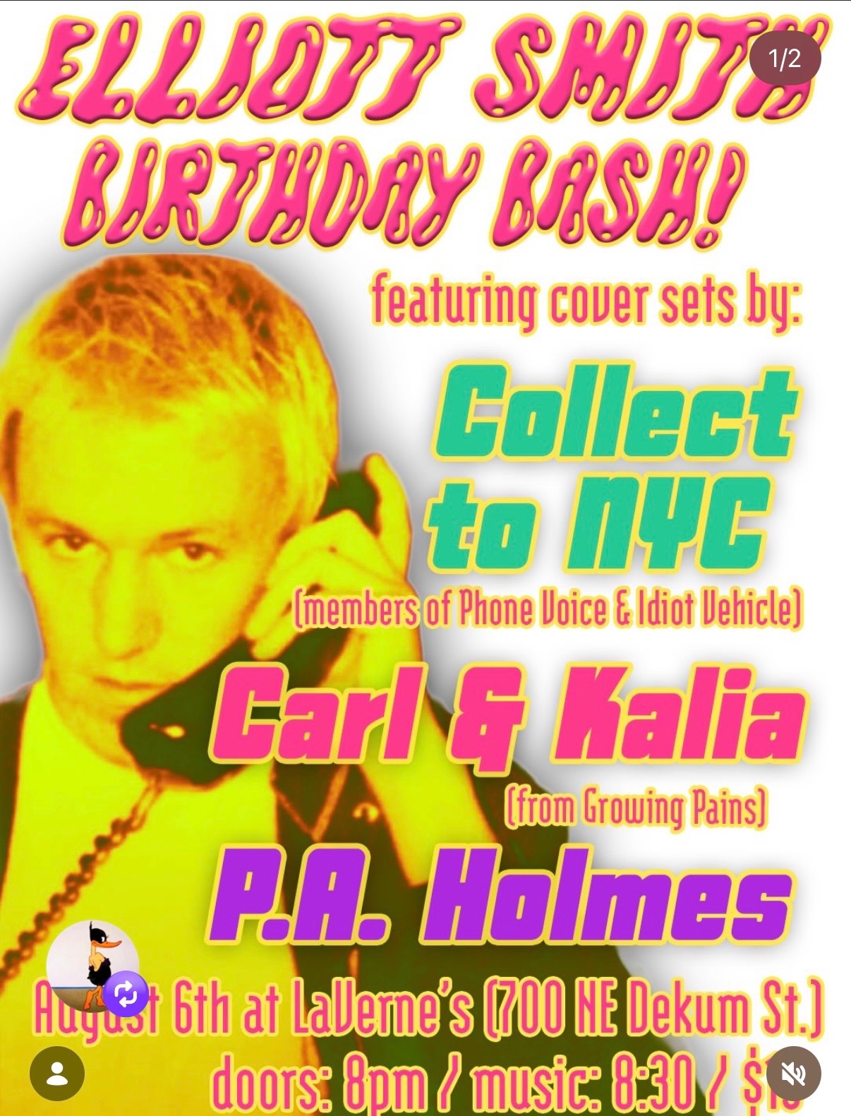 Elliott Smith Birthday Bash cover