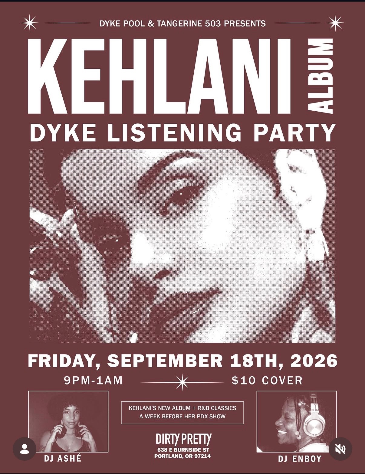 Kehlani Album Dyke Listening Party cover