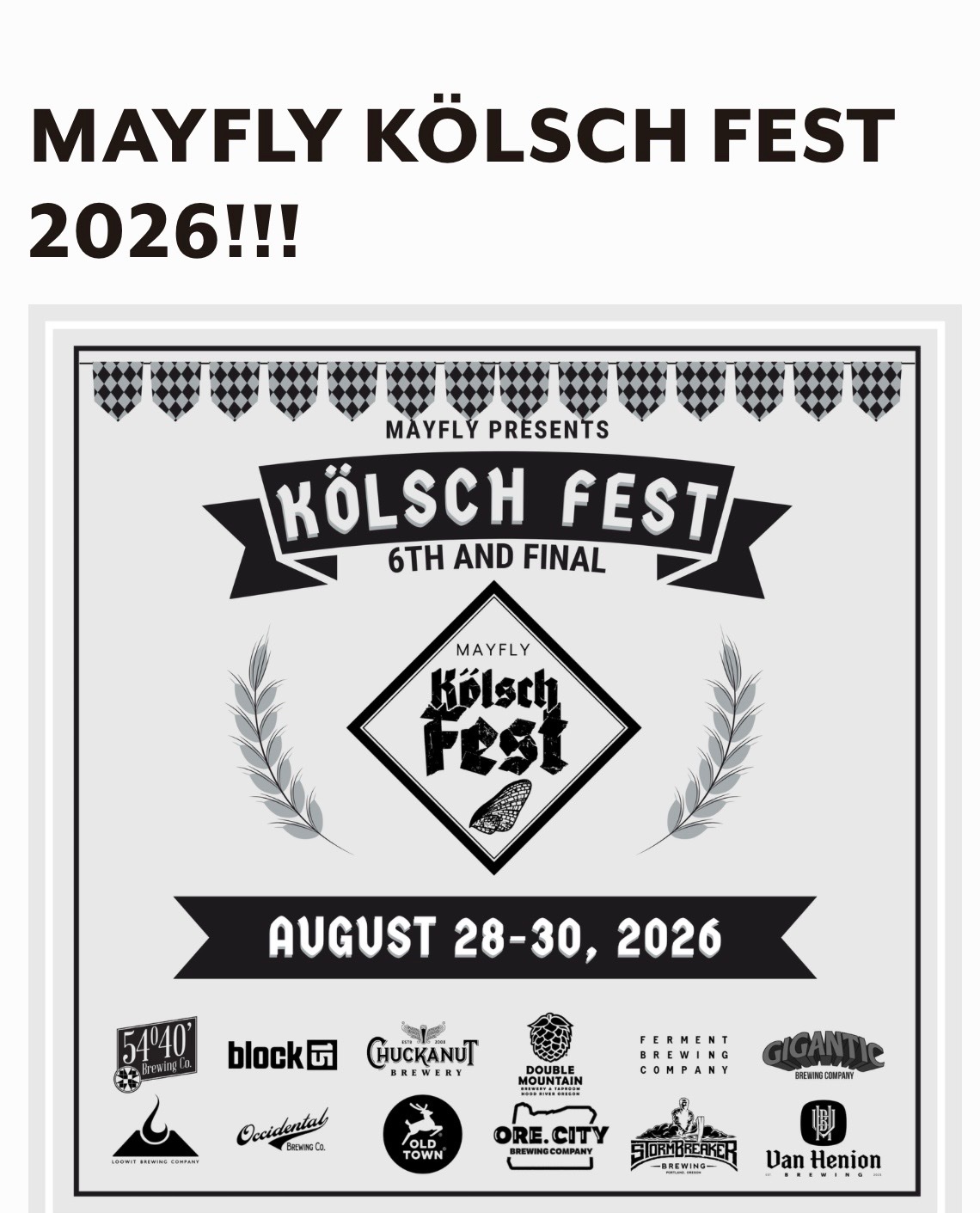 Mayfly Kölsch Fest 2026 cover