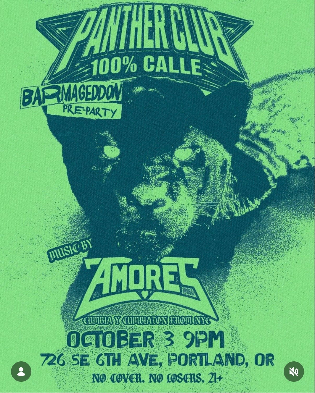 Panther Club 100% Calle – Barmageddon Pre-Party ft. Amores cover