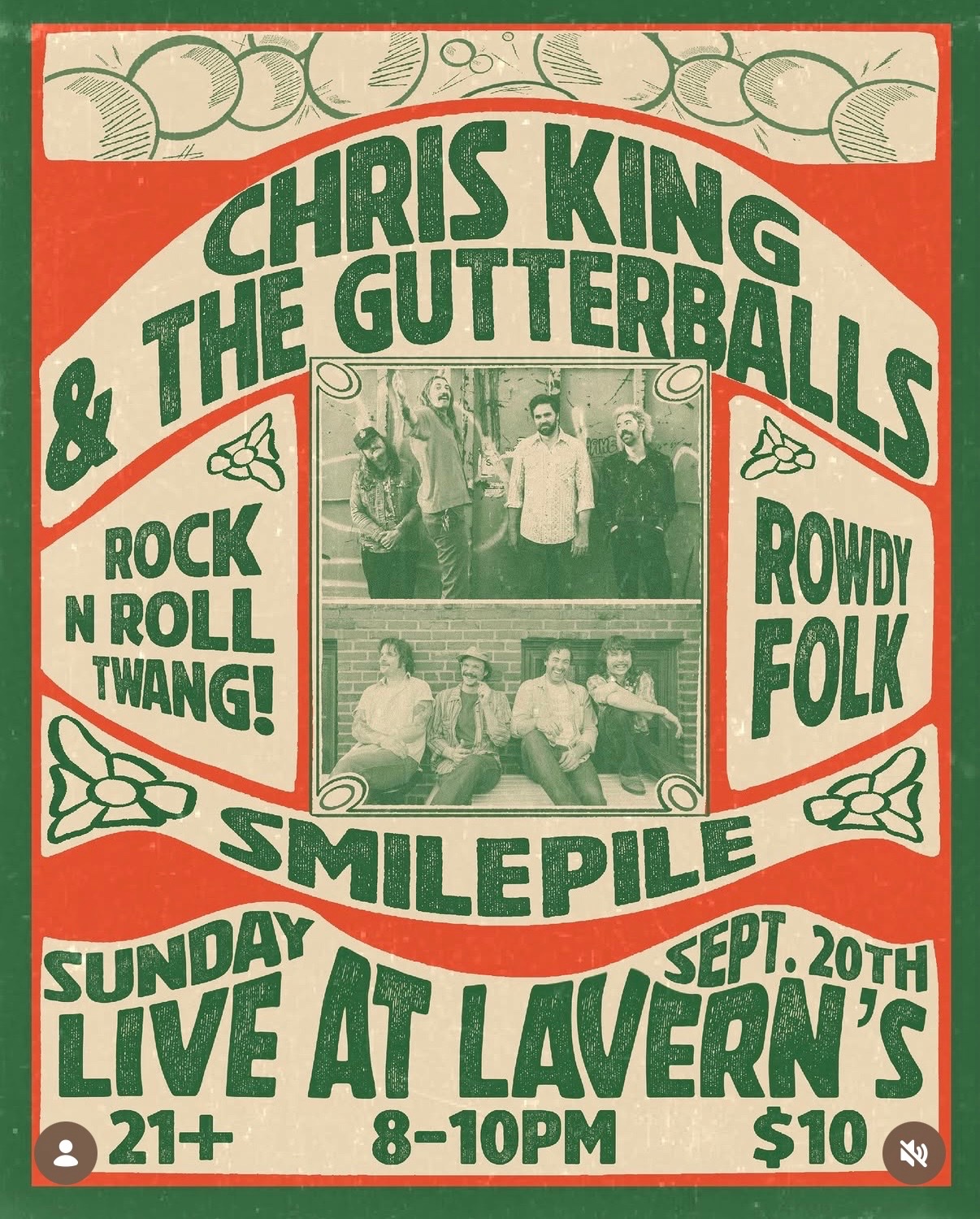 Chris King & The Gutterballs + Smilepile Live at LaVerne's cover