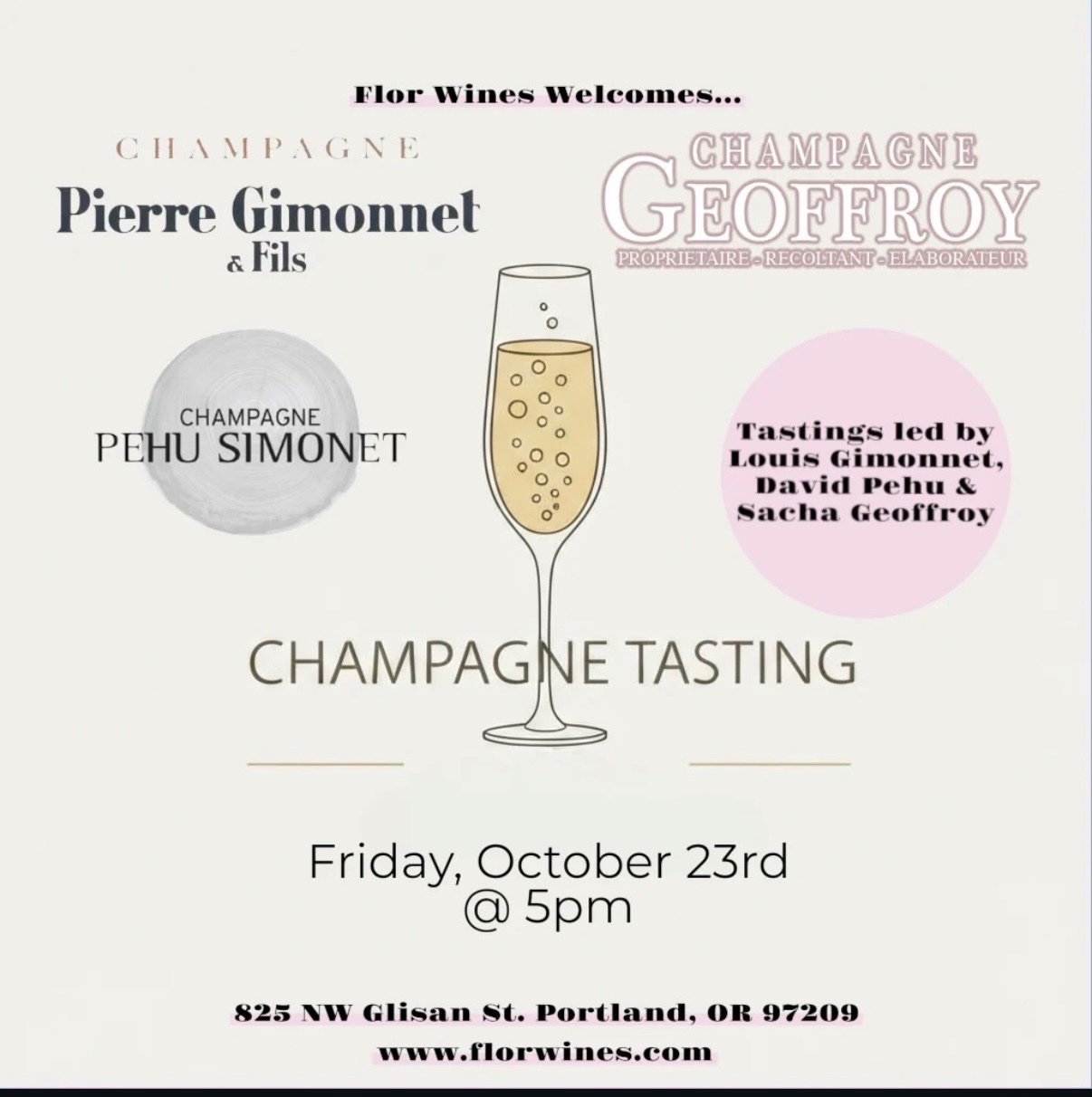 Geoffroy, Gimonnet & Pehu-Simonet Champagne Tasting cover