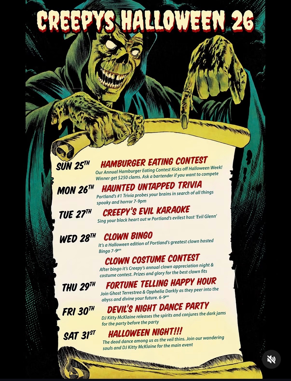 Creepy's Halloween Week 2026 cover