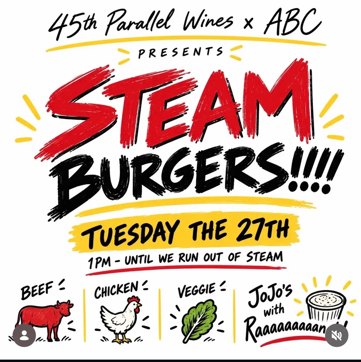 Steam Burgers!!!! — 45th Parallel Wines x ABC cover