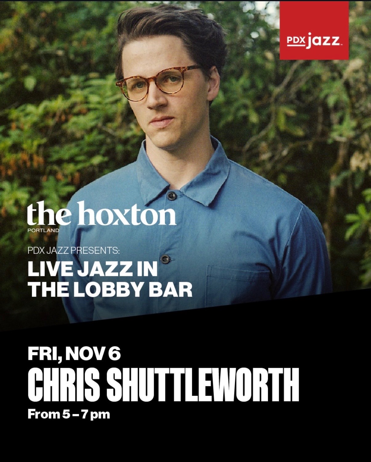 PDX Jazz: Live Jazz in the Lobby Bar – Chris Shuttleworth cover