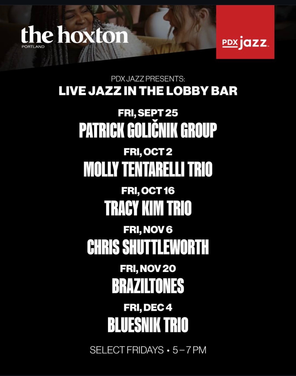 PDX Jazz: Live Jazz in the Lobby Bar – Bluesnik Trio cover