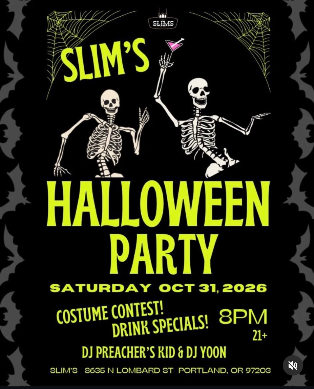 Slim's Halloween Party 2026 cover